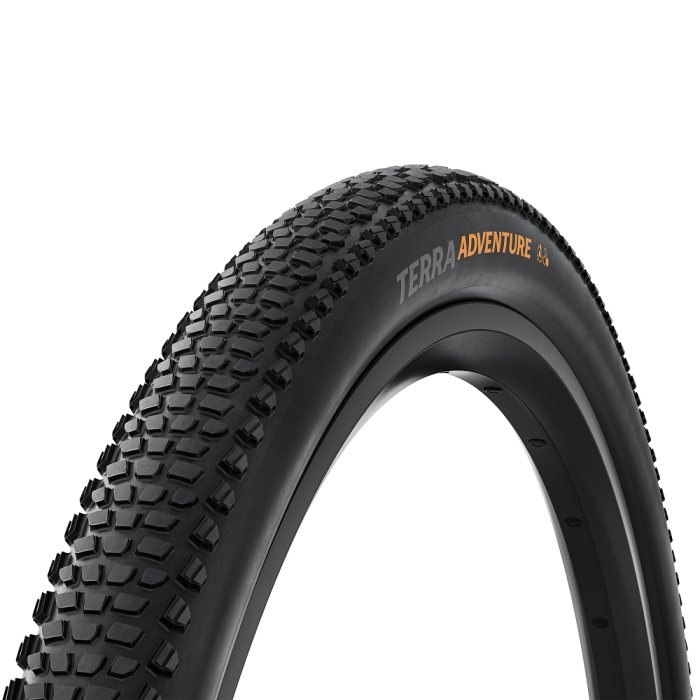 Continental gravel-cyclocross kerékpáros külsõ gumi 45-622 Terra Adventure Trail Grip 28x1.75, hookless kompatibilis, tubeless ready, fekete/fekete hajtogathatós, csom. nélkül