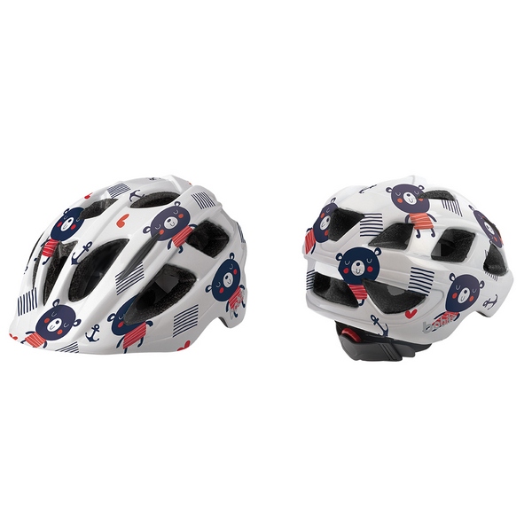 Bobike kerékpáros gyerek sisak PLUS, In-Mold, macis fehér/mintás, XS (48-53 cm)