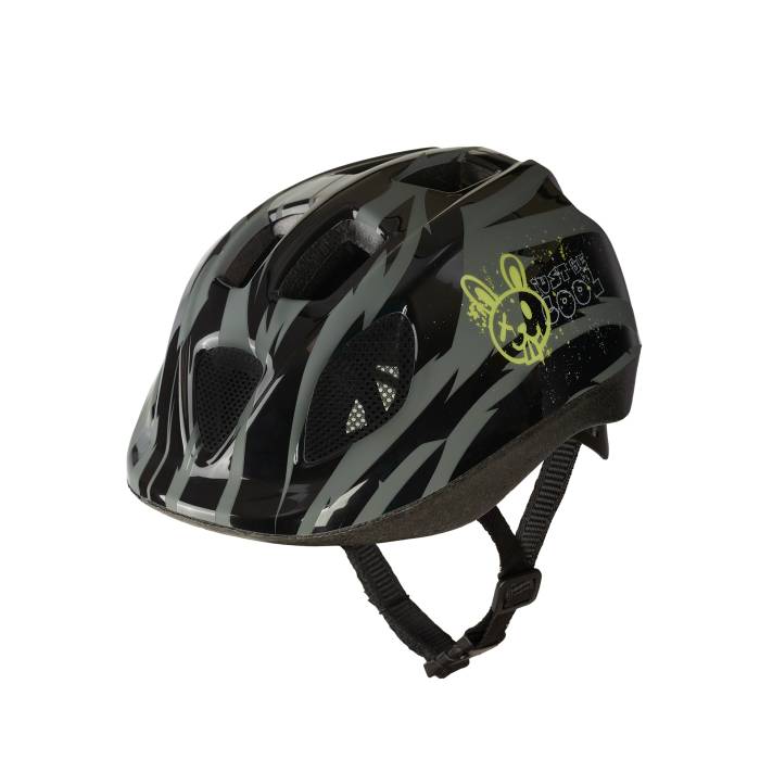 Polisport kerékpáros gyerek sisak Cool Rabbit fekete/szürke/mintás, S (52-56 cm)