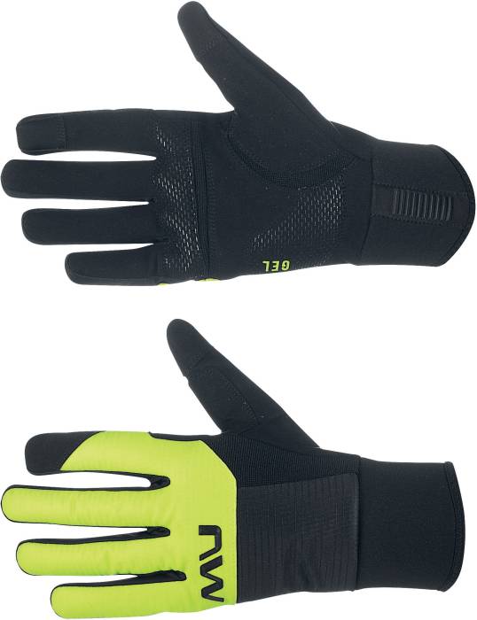 Kesztyű northwave fast gel téli hosszú, fekete/fluo sárga