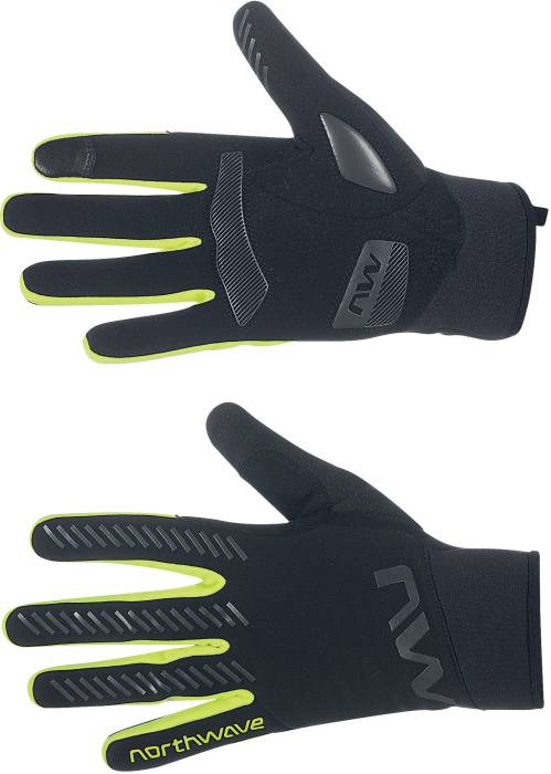 Kesztyű northwave active gel téli hosszú, fekete/fluo sárga