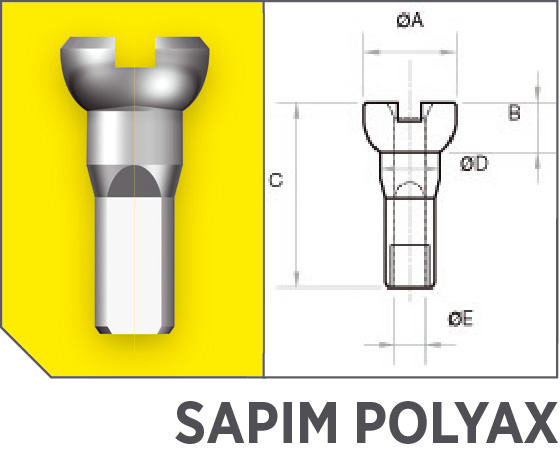 Küllőanya sapim polyax alu 14g 12 mm fekete