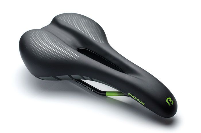 Nyereg bikefun cortina fekete zöld - vl-4212/bk