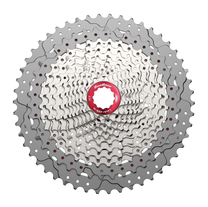 Sunrace CSMZ90 WA5 12 sebességes fogaskeréksor [ezüst-piros, 11-50]