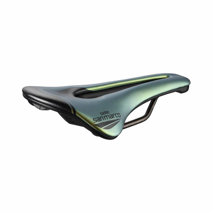 Selle San Marco Shortfit 2.0 Open-Fit Racing Iridescent Gold nyereg [155 mm, 255 mm]