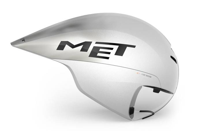 MET Drone Wide Body II időfutam kerékpáros sisak [metál fehér, 58-61 cm (L)]